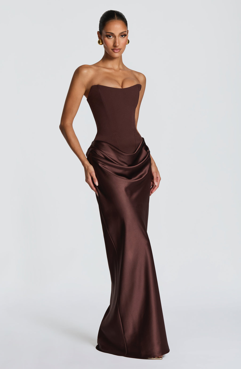 Marta™ - Vestido Largo con Sobrefalda