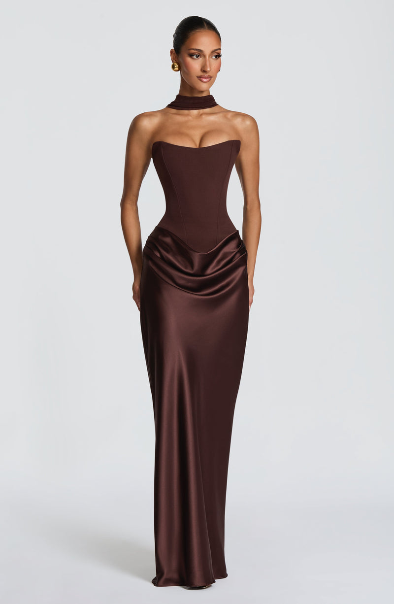 Marta™ - Vestido Largo con Sobrefalda