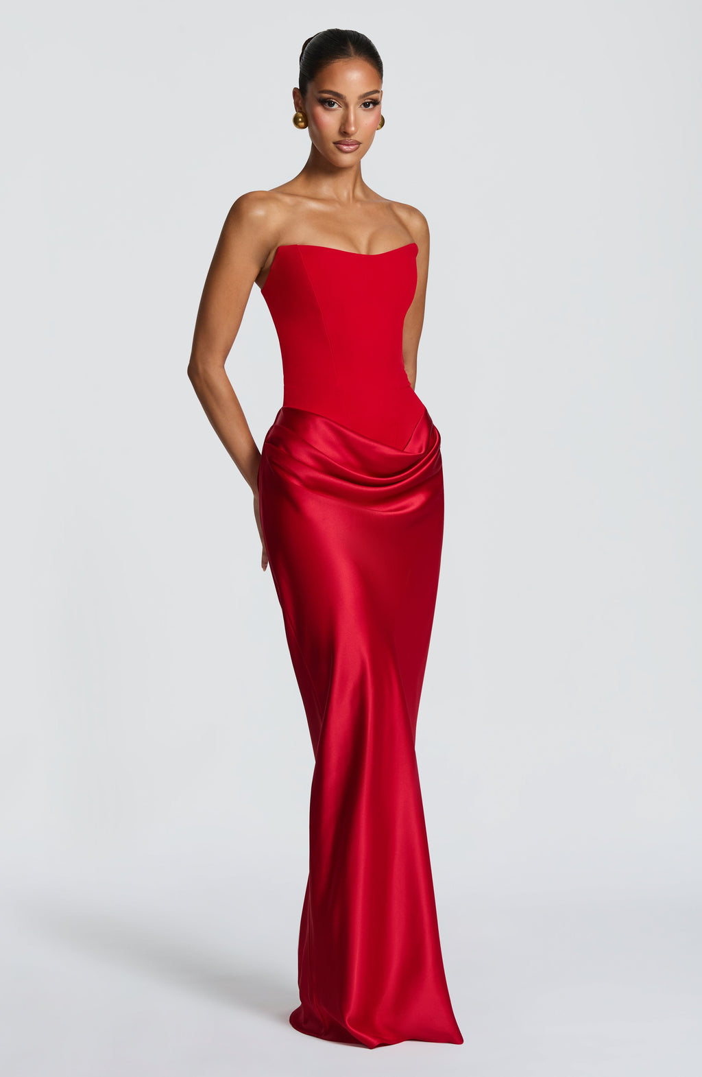 Marta™ - Vestido Largo con Sobrefalda