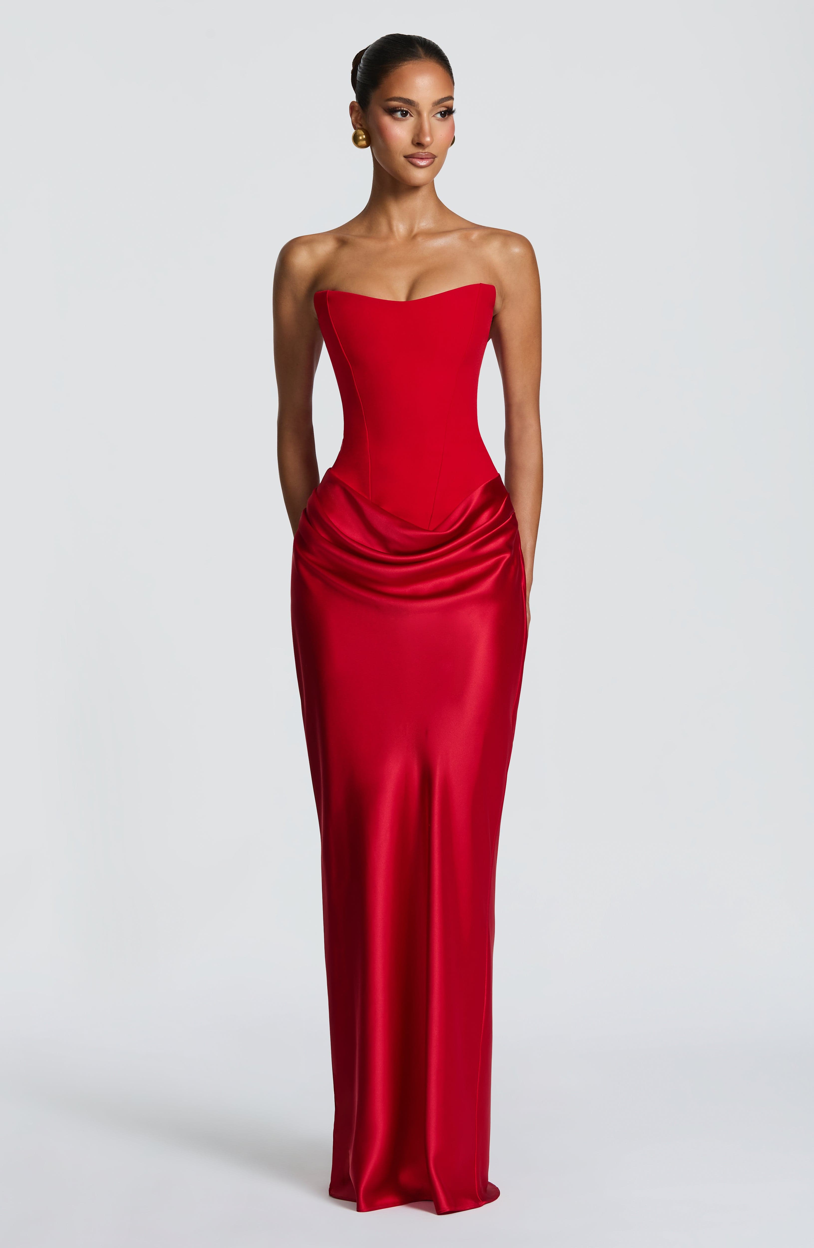 Marta™ - Vestido Largo con Sobrefalda