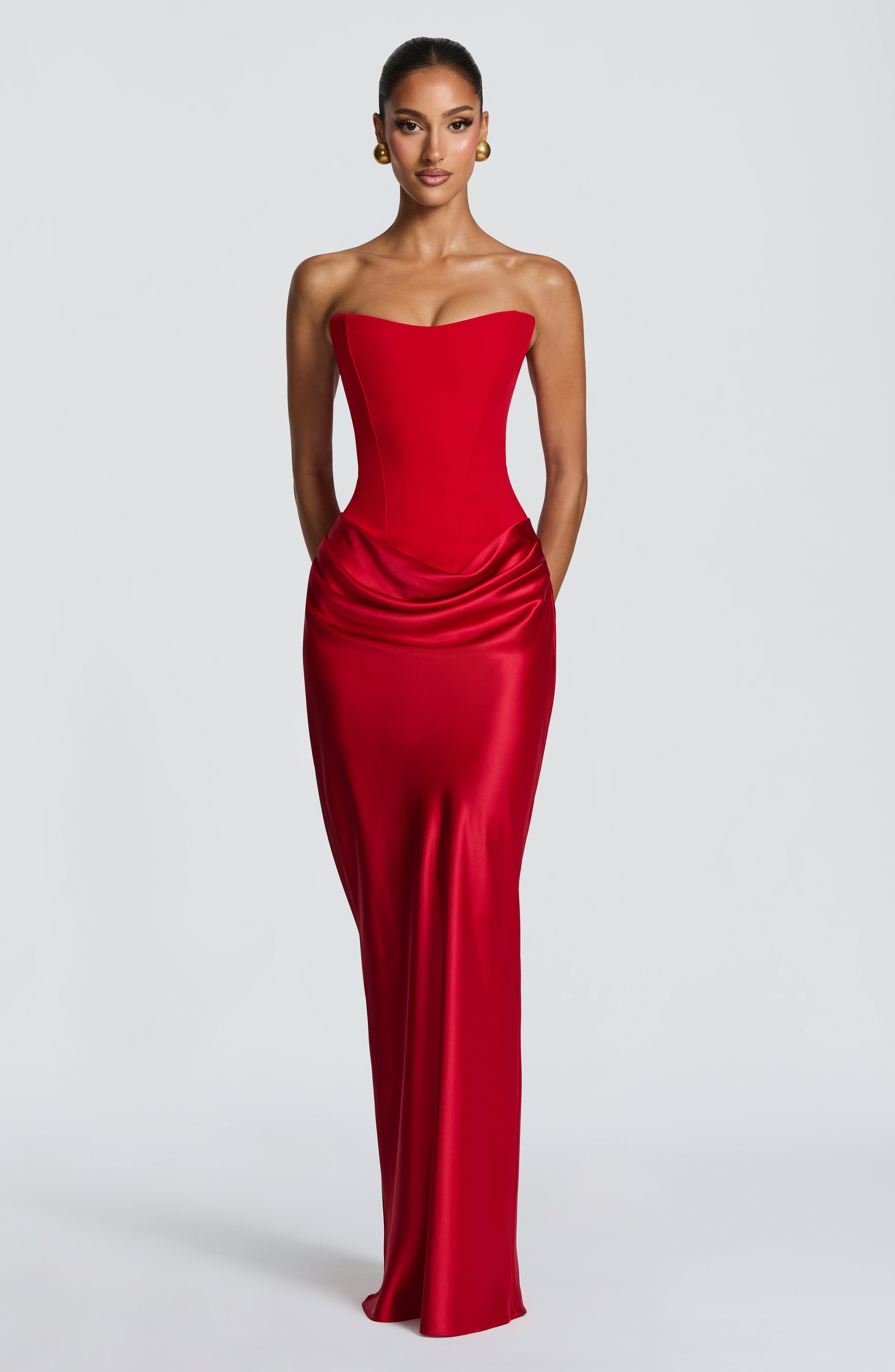 Marta™ - Vestido Largo con Sobrefalda