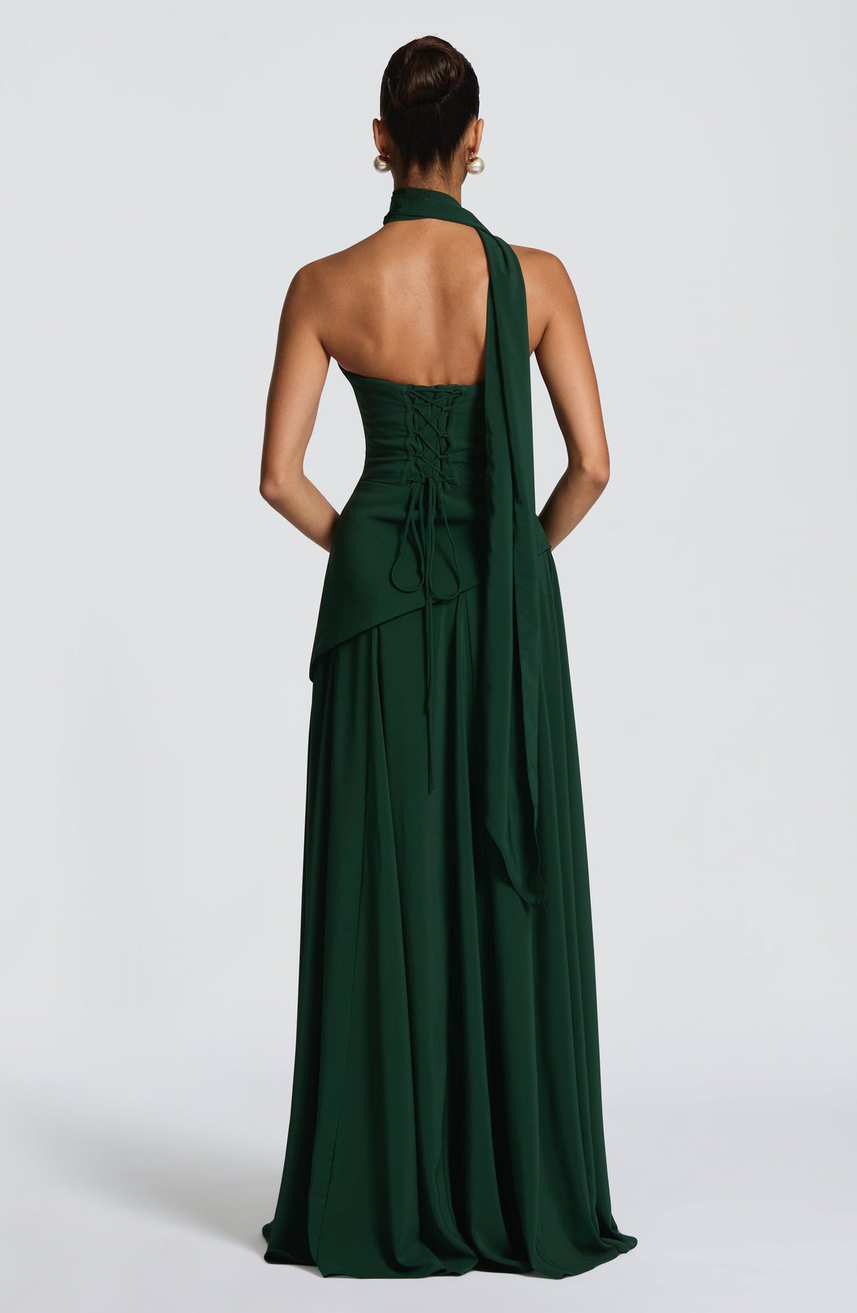 Patricia™ - Vestido Largo de Chifón Esmeralda