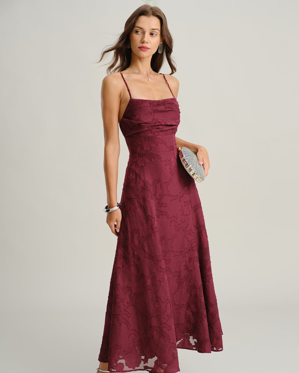 Leonor™ - Vestido Lencero Largo en Jacquard