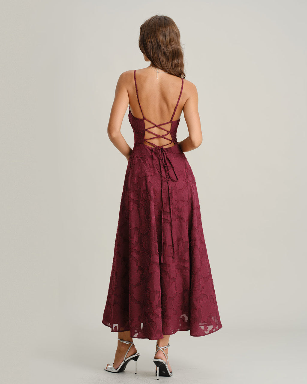 Leonor™ - Vestido Lencero Largo en Jacquard
