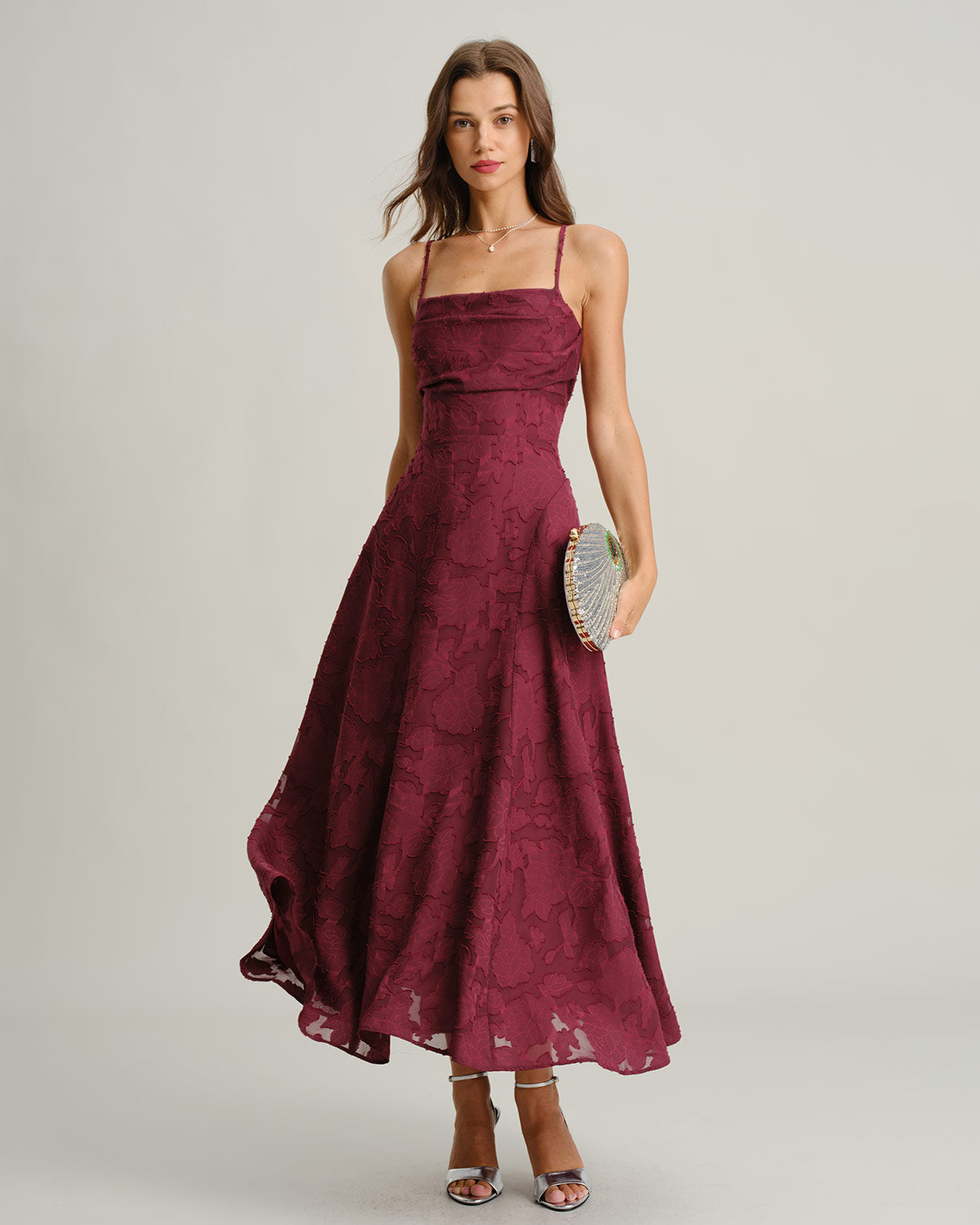 Leonor™ - Vestido Lencero Largo en Jacquard