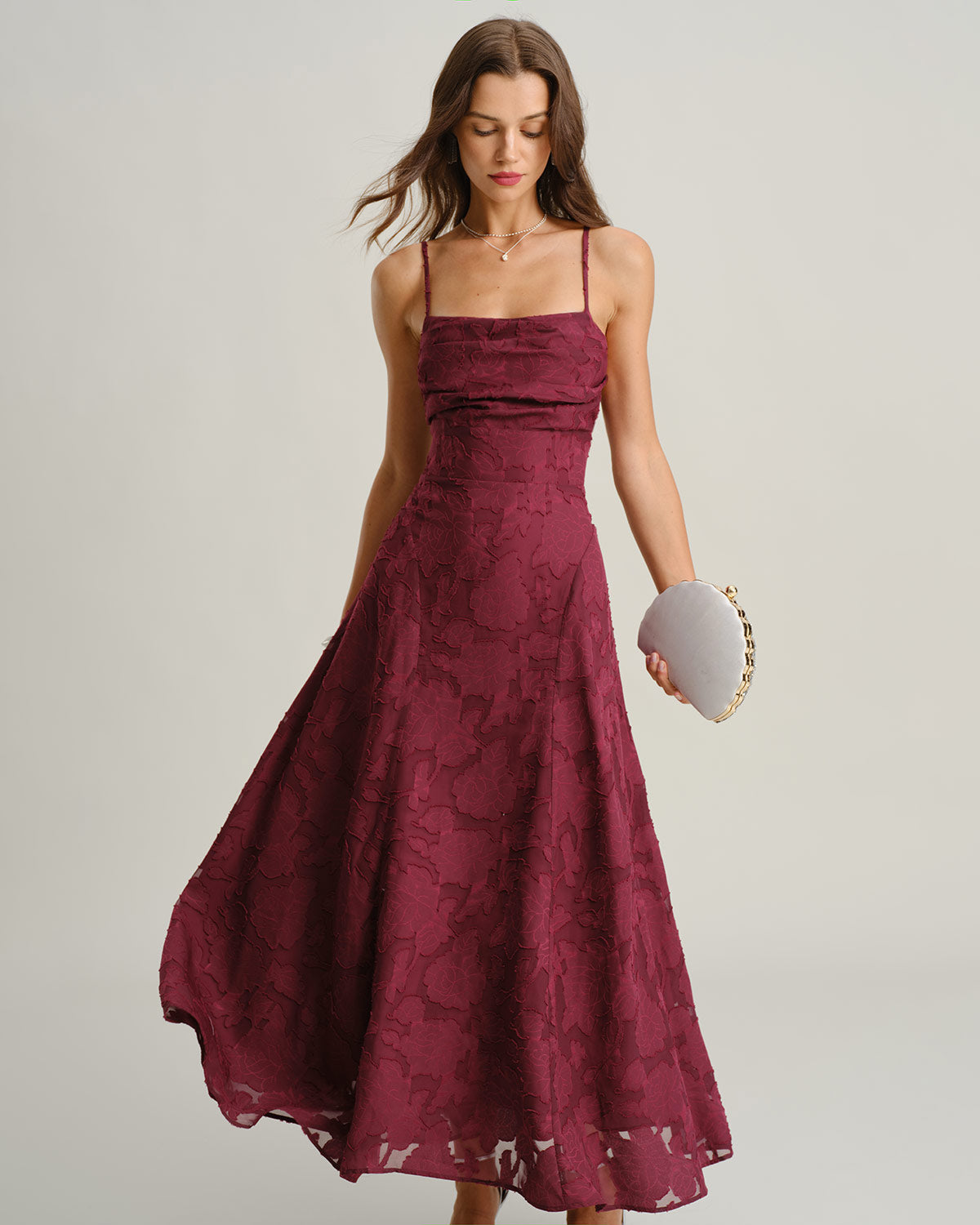 Leonor™ - Vestido Lencero Largo en Jacquard