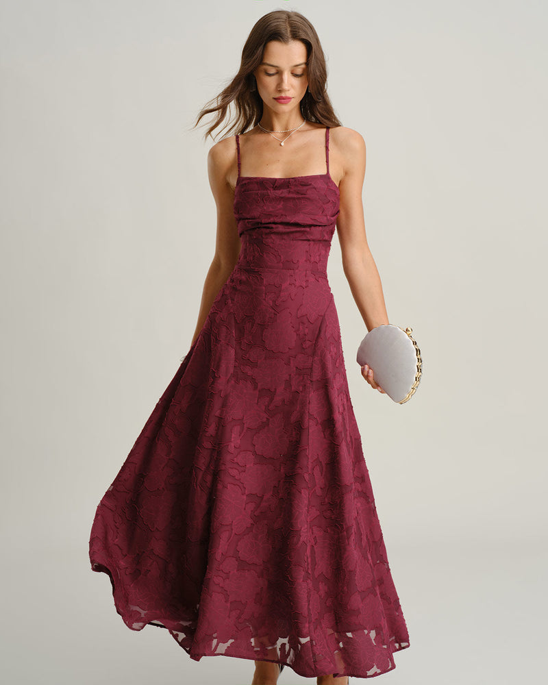 Leonor™ - Vestido Lencero Largo en Jacquard